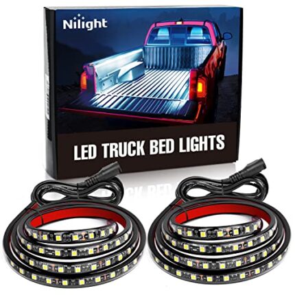 Nilight - TR-05 2PCS 60 Inch 180 LEDs Bed Strip Kit with Waterproof on/Off Switch Blade Fuse 2-Way Splitter Extension Cable for Cargo, Pickup Truck, SUV, RV, Boat , 2 Years Warranty