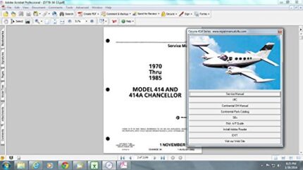 Cessna 414 Service Repair Maintenance Manual Library Engine 414A