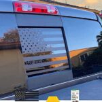 Xinghe for Dodge Ram 2009 to 2024, American Flag Decals Stickers for Truck Back Middle Window, Matte Black USA Flag Decal