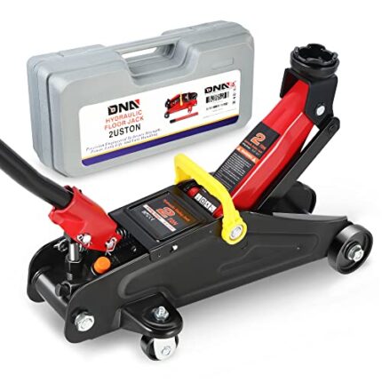 DNA MOTORING TOOLS-00234 Low Profile Hydraulic Trolley Service/Floor Jack, 2 Ton (4000 lbs) Capacity, Lifting Range 5.1"-13", Black