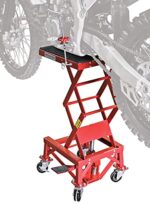 Extreme Max 5001.5083 Ultra-Stabile Hydraulic Motorcycle Lift Table with Foot Pad Lift Function - Raises Bikes from 13.25" to 34", 300 lbs. Weight Capacity, Red
