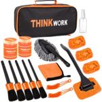 THINKWORK Car Detail Duster Kit-17PCS, Perfect Car Dust Removal Kit Interior and Exterior,Detailing Brush,Cleaning Gel,Car Window Brush,Duster Brush,Coral Fleece Cleaning Towels and Cleaning Pads