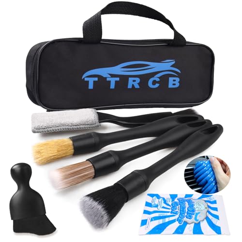 Transform Your Car Cleaning Routine: 7PCS Detailing Brush Set Review 7PCS Car Detailing Brush Set, Ultra Soft Boars Hair Car Interior Detailing Brushes, Car Interior Detailing Kit, Car Cleaning Supplies Kit, Car Dust Brush, Car Accessories Tools for Interior, Dashboard