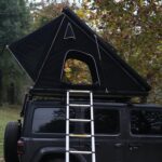 KK-GAL All Black Camping Roof Top Tent, Extend Awning SUV Top Tent, Weatherproof Truck Van Rooftop Tent for 3 People, Deluxe Camping Accessories, Hard Shell Trailer Tent, Quick Pop Up Car Tent