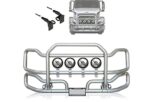 Front Grille Deer Moose Brush Bumper Guard Ex-Guard for Volvo VNL 2004-2017- Volvo Truck Accessories - Plus 4X 6 LED Light Bar, Volvo Logo, Wipers, Bracket, License Plate Holder and Frame
