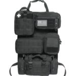 6 Pack Tactical Molle Car Seat Back Organizer - Tactical Vehicle Panel Organizer with 5 Detachable Molle Pouch for Car Truck Ford Jeep Vehicle,US Flag Patch and Keychain for Man