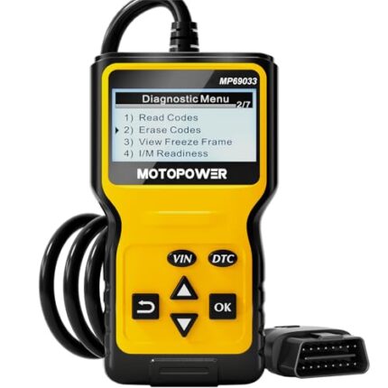 MOTOPOWER MP69033 Car OBD2 Scanner Code Reader Engine Fault Scanner CAN Diagnostic Scan Tool for All OBD II Protocol Cars Since 1996, Yellow