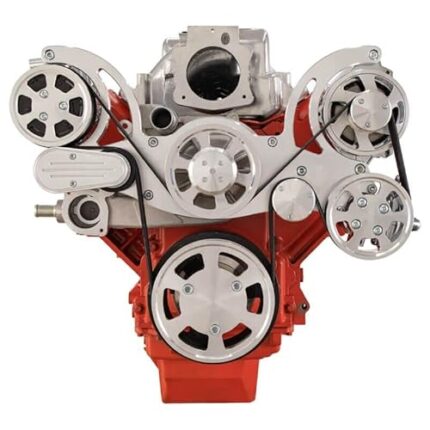 All Inclusive Serpentine Kit for Chevy LS Engines LS1 LS2 LS3 LS4 LS6 with Maintenance Free Clear Coat Finish