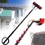CHIPEL Window Cleaning Equipment, Water Fed Pole Kit, Extendable Window Cleaner, Solar Panel Cleaner Kit, 18-36ft Window Cleaning Pole, Multi Purpose Water Spray Brus(7.2m/24FT)