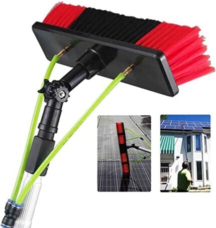 Cleaning Brush Window Cleaning Pole Window Cleaner Kit Water Hose Fed Pole Window Cleaning Brush Equipment Cleaning Photovoltaic and Solar Panels 12M Rod 30Cm Brush Head,12M,50Cm Brush Head (10m 50cm