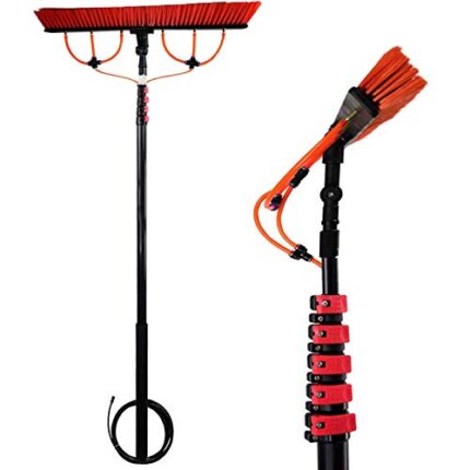 MaGiLL Cleaning Brush Water Fed Pole Kit, Solar Panel Cleaner, 3.6-11M Window and Solar Cleaning Pole Brush Window and Solar Panel Cleaning System Windows Cleaning & Washing Tool,30Ft/9M ()