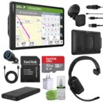 Garmin Dezl OTR1020 GPS Truck Navigator 10" Extra-Large Display Touchscreen, Commercial GPS Navigation for Semi-Truck Drivers, Bundle with dēzl Headset 110 Premium Trucking Headset + More Accessories