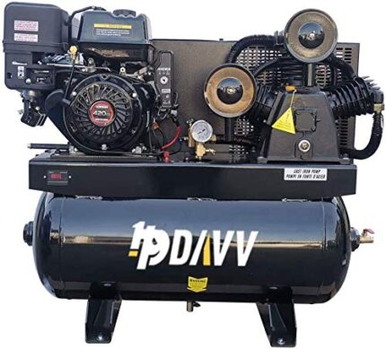 HPDAVV 13 HP Gas Driven Piston Air Compressor with 30 Gallon Tank - Two Stage - 24cfm@180psi - 420CC Engine for Industrial Use with Proper Maintenance