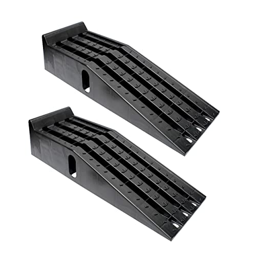 Maximize Your Vehicle Maintenance with BISupply Heavy-Duty Ramps BISupply Vehicle Service Ramp Set – 6.3in Car Lift 2 Ton Heavy Duty Truck Ramps for Vehicle Maintenance, 2 Pack