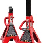 BIG RED AT42002R Torin Steel Car Jack Stands: 2 Ton (4,000 lb) Capacity, Red, 1 Pair