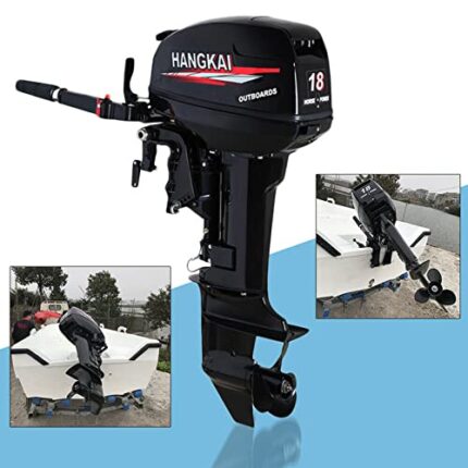 18 hp Outboard Motor, 246cc Outboard Motor 2-Stroke Outboard Motors, Outboard Boat Motors Fishing Boat Engine Tiller Control, Max.speed(R/Min): 5000-6000, Water Cooling CDI