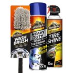 Armor All Wheel and Tire Cleaner and Tire Shine Kit, Heavy Duty Car Wheel Cleaner, Extreme Tire Shine Spray and Wash Brush - 3 Count