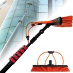 Photovoltaic Cleaner Telescopic Cleaning Pole, Solar Panel Cleaning Brush, Window Cleaner Kit, for Window Cleaning, with Extension Pole, Professional Window Squeegee Cleaner(6m/20FT)
