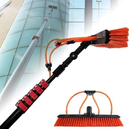 Photovoltaic Cleaner Telescopic Cleaning Pole, Solar Panel Cleaning Brush, Window Cleaner Kit, for Window Cleaning, with Extension Pole, Professional Window Squeegee Cleaner(6m/20FT)