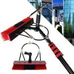 SHENJIA Water Fed Pole Kit w/Telescopic Brush - Efficient 30ft Window Cleaning Kit for Home & Commercial Use - Includes Car Wash Brush - Professional Grade