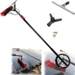 Water Fed Pole Kit, photovoltaic Panel Cleaning Brush Water Fed Cleaning System w/Squeegee, Outdoor Window Cleaner, Cleaning Tool for Window Glass, Solar Panel Washing Equipment(10.8m/36FT)