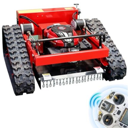 OKVEQUIP Remote Controlled Lawn Mower 45° Slope Capability, 196cc Engine Grass Cutting Machine for Garden Lawns Green Belts Orchards USA Stock