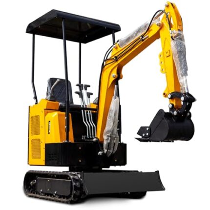OKVEQUIP 1.5 Ton Small Excavator Machine, Control Lever on Both Sides, 13.5HP Gasoline Engine with EPA, Digger for Parks, Farms, Gardens, Factories, Construction Projects, Random Color Shipments