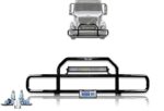 Black Front Grille Deer Moose Brush Bumper Guard with 22” LED Light Bar for Volvo VNL 2004-2017 – Volvo Truck Accessories PLUS Logo, Wipers, License Plate Holder & Frame, Vest
