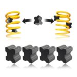 4PCS Rubber Coil Spring Spacers,Heavy Duty Front Coil Spring Booster Kit for 1" to 1.5" Coil Spring Lift,Universal Rubber Lift Blocks Car Accessories for Most Cars Trucks SUVs