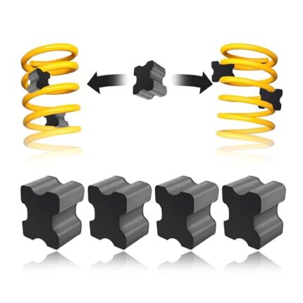 4PCS Rubber Coil Spring Spacers,Heavy Duty Front Coil Spring Booster Kit for 1" to 1.5" Coil Spring Lift,Universal Rubber Lift Blocks Car Accessories for Most Cars Trucks SUVs