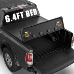 PENSUN Quad-fold Hard Truck Tonneau Cover Fit for 2002-2024 Dodge Ram1500 2500 3500 Pickup Truck Bed Cover Accessories W/LED 6.4FT