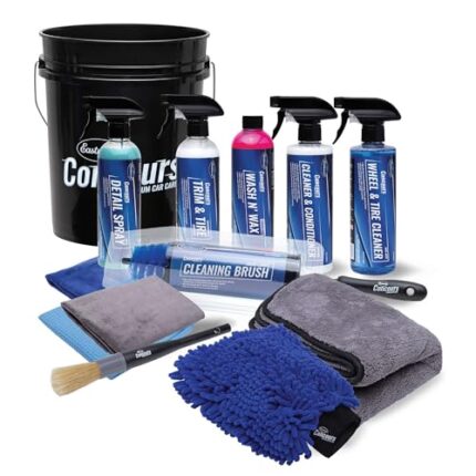 Eastwood Concours Daily Driver Quick Detailing Kit | 12-Piece Professional Grade Car Wash Kit for Interior & Exterior Cleaning Auto Detail Tools | Includes Towels, Brush, Car Wash & 4 Spray Bottles