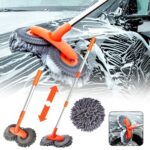 Home Car Wash Brush Mop Kit, Cleaning Mop with Handle, Detachable Brush Head Car Wash Brush, Wide Applications for Car, Truck, Pickup