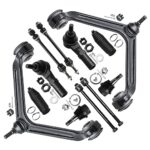 Detroit Axle - 4WD Front 12pc Suspension Kit for Dodge Ram 1500, 2002 2003 2004 2005, 2 Upper Control Arms 2 Lower Ball Joints 2 Sway Bar Links 4 Outer & Inner Tie Rod Ends 2 Boots Replacement