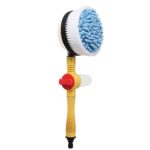 Water Fed Pole Brush Rinse Bar, Solar Panel Cleaning Kit Water Fed with Professional Cleaning Kit, Solar Panel Brush Rotating for Washing Cars, Trucks, Suvs, Rvs, Trailers, Boats.