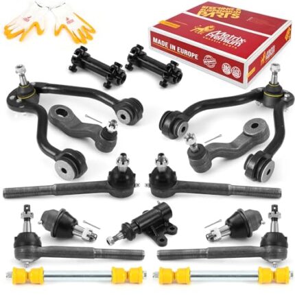 Metrix Premium Chassis Parts - Front Suspension Kit Fits 95-00 Chevrolet Tahoe, GMC K2500, Replacement Ball Joints, Tie Rod Ends, Pitman Arm, Idler Arm, Sway Bar Links, Control Arms, Made in Europe