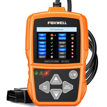 FOXWELL NT201 OBD2 Scanner Code Reader for Cars and Trucks Check Engine Light, Read and Clear Fault Codes, Live Data Scanner Diagnostic Tool for All Cars After 1996