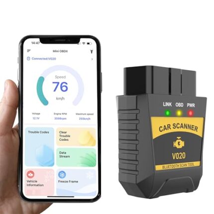 OBD2 Scanner Reader Bluetooth Wireless Auto Diagnostic Scan Tool OBD2 Scanner APP for Car Auto Connect to Phone - Clear/Reset Vehicle Engine Error Code Reader Diagnostic Tool for iPhone & Android