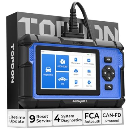 OBD2 Scanner TOPDON AD600S Scan Tool, Code Reader, Diagnostics Scanner for ABS/SRS/AT/Engine, 9 Reset Services, Oil/Brake/BMS/SAS/DPF/TPMS/ETS Reset/ABS Bleeding/Injector Coding, Free Lifetime Upgrade