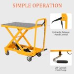 Heavy-Duty Manual Scissor Lift Cart - 1100 lbs Hydraulic Material Handling Trolley - Image 5