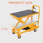 Heavy-Duty Manual Scissor Lift Cart - 1100 lbs Hydraulic Material Handling Trolley - Image 6