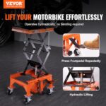 VEVOR 350LB Motorcycle Lift Table Jack with Wheels & J-Hooks - Image 3