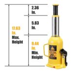 Heavy-Duty 20 Ton Hydraulic Bottle Jack – Welded, 40,000 LB Capacity - Image 2