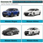 Luxury Black Leather Front Car Seat Cover Custom Fit for Nissan Models - Image 3
