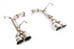 Replacement For 2015-2021 Subaru WRX STi STAINLESS STEEL POLISHED SILVER Muffler Axle Back 4" Double Wall Quad Tips Exhaust