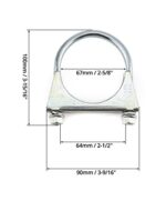 QWORK 2.5" Stainless Steel U-Bolt Exhaust Clamp Set, 2 Pack - Image 6
