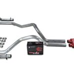 Truck Exhaust Kits - Shop Line Dual Exhaust Sytem 2.5 inch Aluminized Pipe Cherry Bomb Extreme Muffler With Corner Exit Adapters