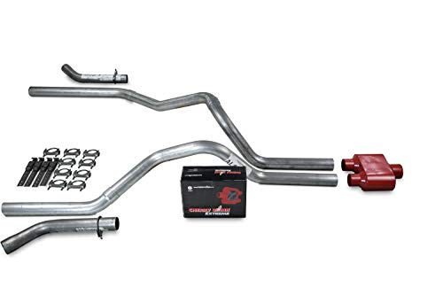Truck Exhaust Kits - Shop Line Dual Exhaust Sytem 2.5 Truck Exhaust Kits - Shop Line Dual Exhaust Sytem 2.5 inch Aluminized Pipe Cherry Bomb Extreme Muffler With Corner Exit Adapters