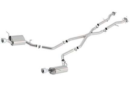 BORLA 140449 Cat-Back Performance Exhaust System for Dodge Durango R/T V8 T-304 Stainless Steel S-Type Sound Dual Split Rear Exit Single 4.5" Round T-304 Stainless Steel Tips On Each Side