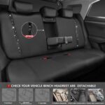 Sparkly Diamond Leather Car Seat Covers - Universal Fit Rhinestone Black Set - Image 4